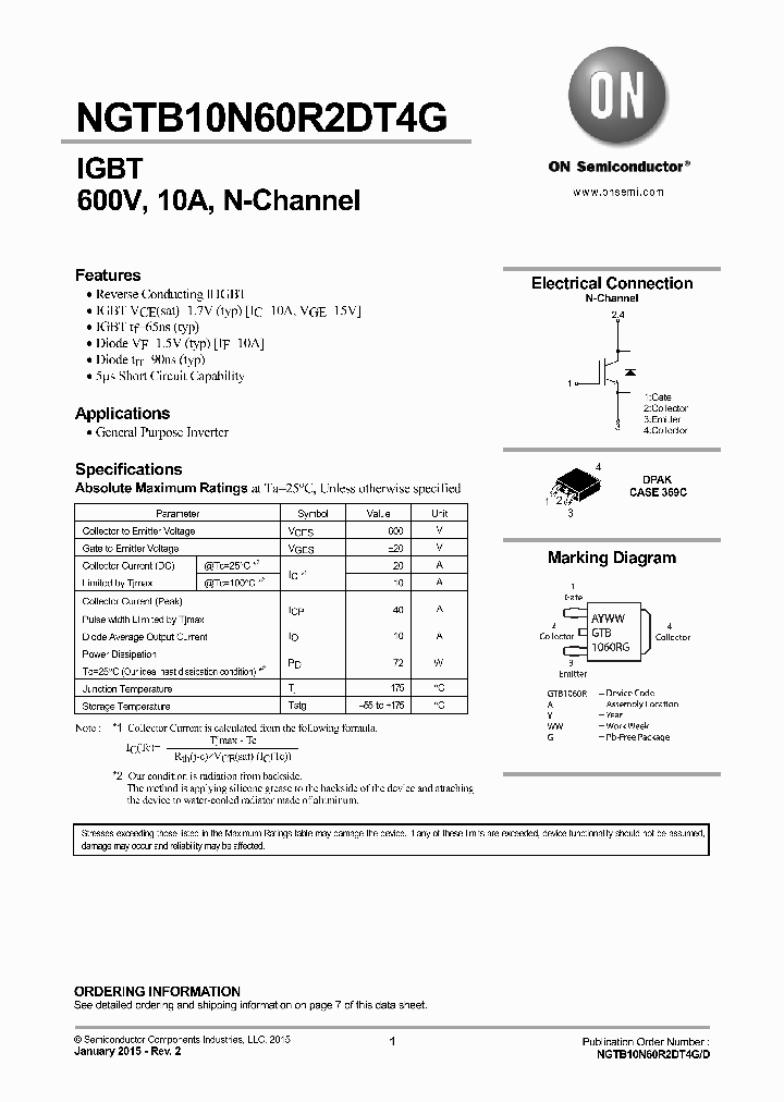 NGTB10N60R2DT4G_8820774.PDF Datasheet