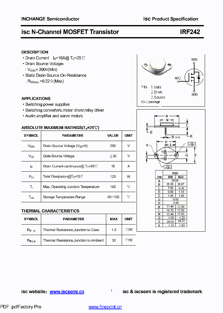 IRF242_8822357.PDF Datasheet