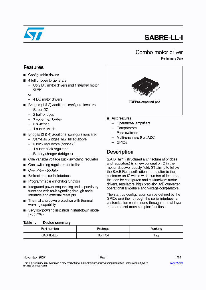 SABRE-LL-I_8822401.PDF Datasheet