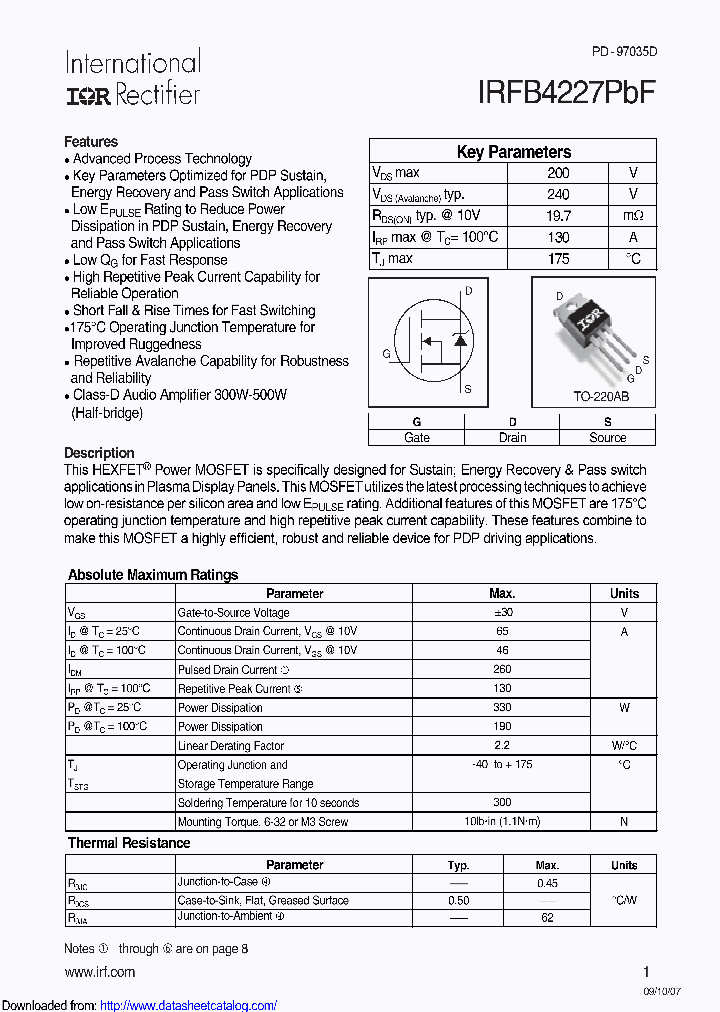 IRFB4227_8828203.PDF Datasheet