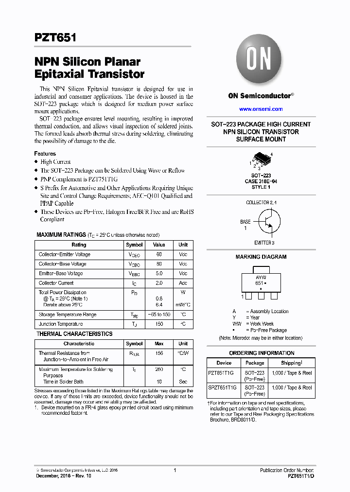 SPZT651T1G_8830009.PDF Datasheet