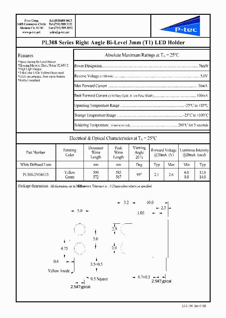 PL308-2YG0113_8841462.PDF Datasheet