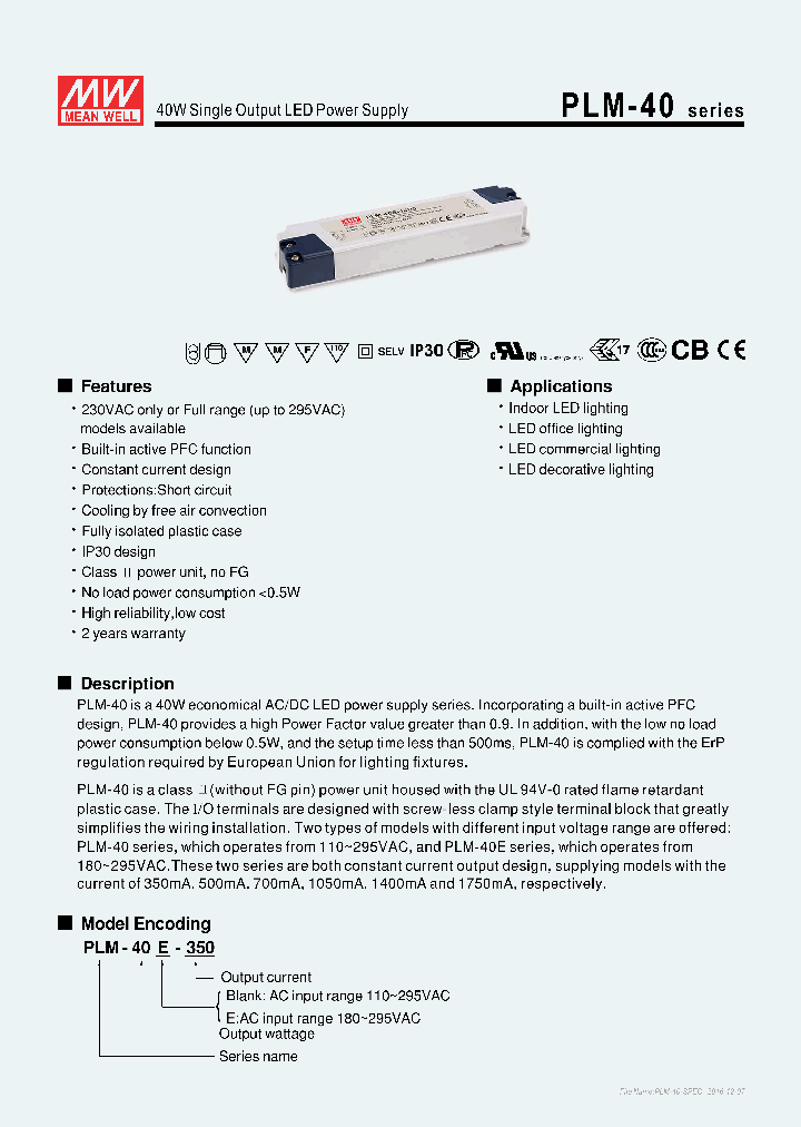 PLM-40E-1400_8838635.PDF Datasheet