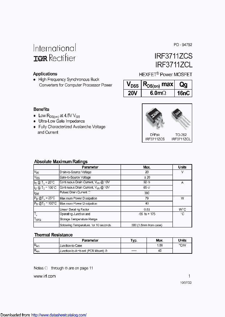 PB-IRF3711ZCS_8838356.PDF Datasheet