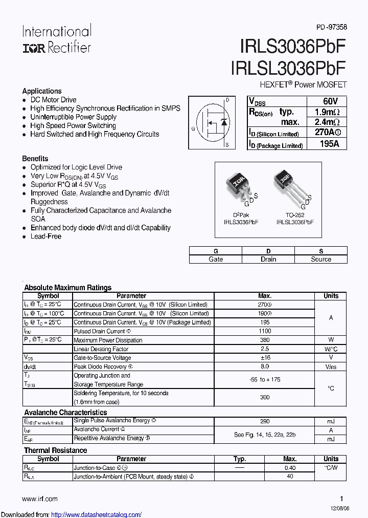 IRLSL3036_8837371.PDF Datasheet