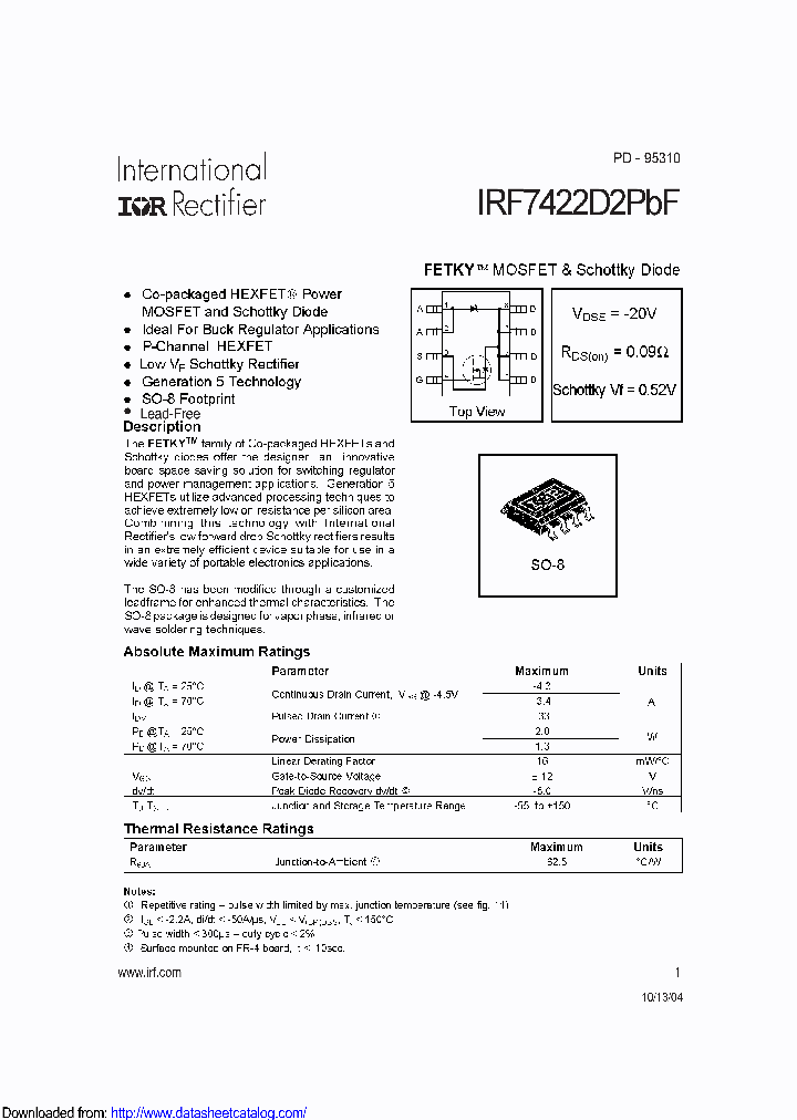 IRF7422D2TRPBF_8837065.PDF Datasheet