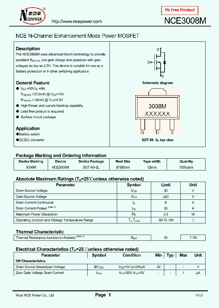 NCE3008M_8836954.PDF Datasheet