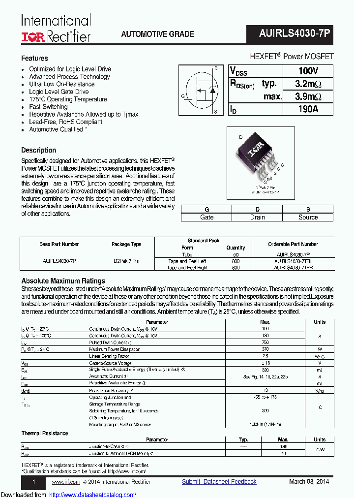 AUIRLS4030-7P_8839187.PDF Datasheet