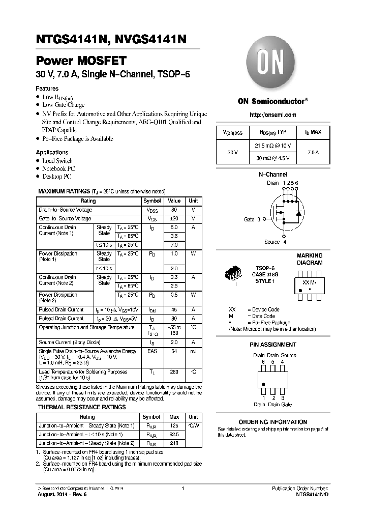 NVGS4141N_8836024.PDF Datasheet