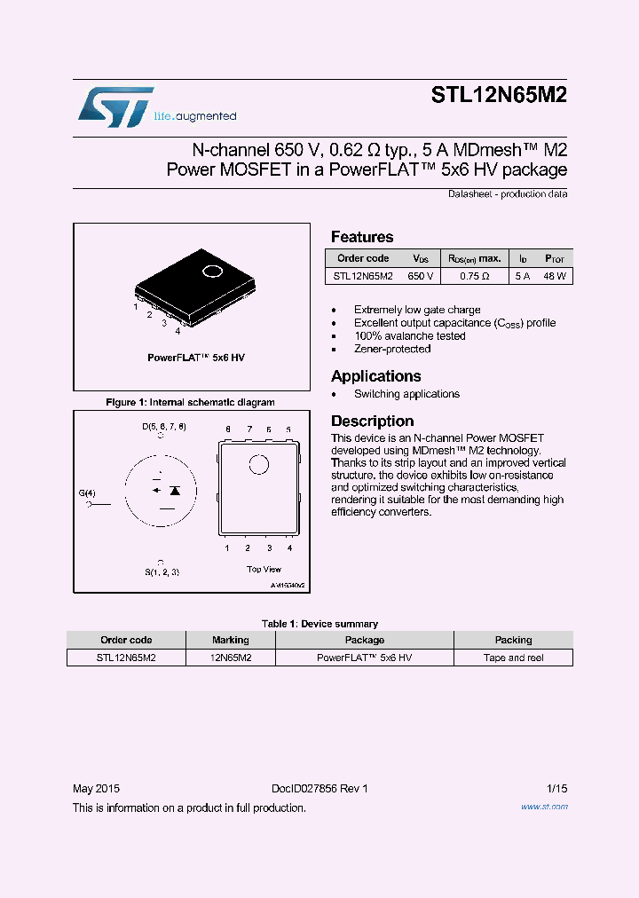 STL12N65M2_8834641.PDF Datasheet