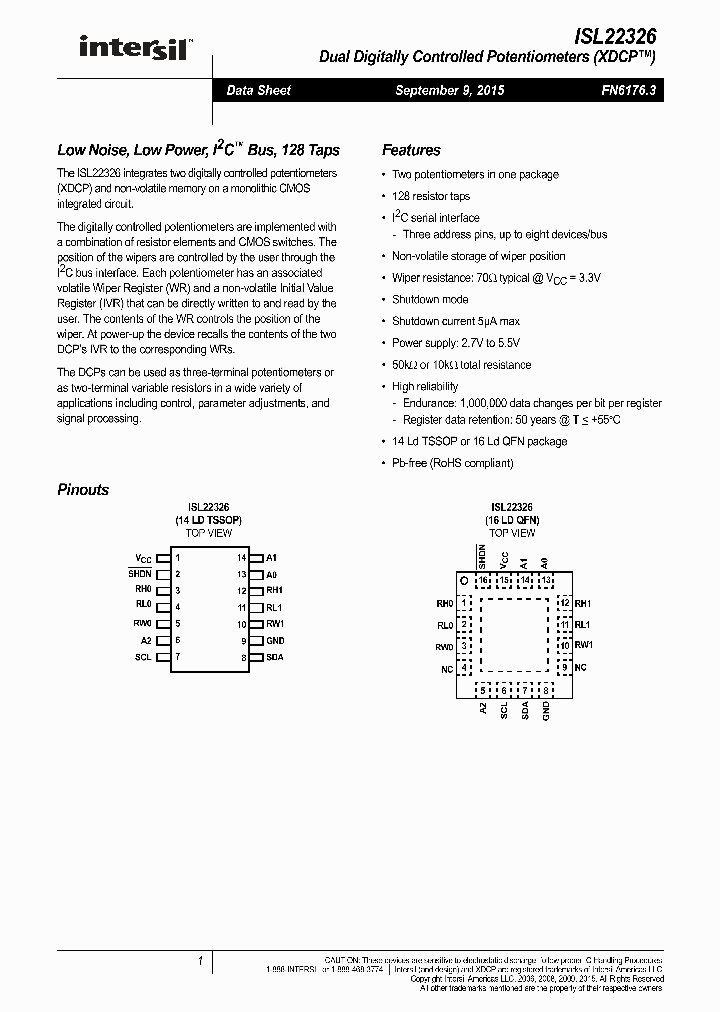 ISL22326WFV14Z_8833743.PDF Datasheet