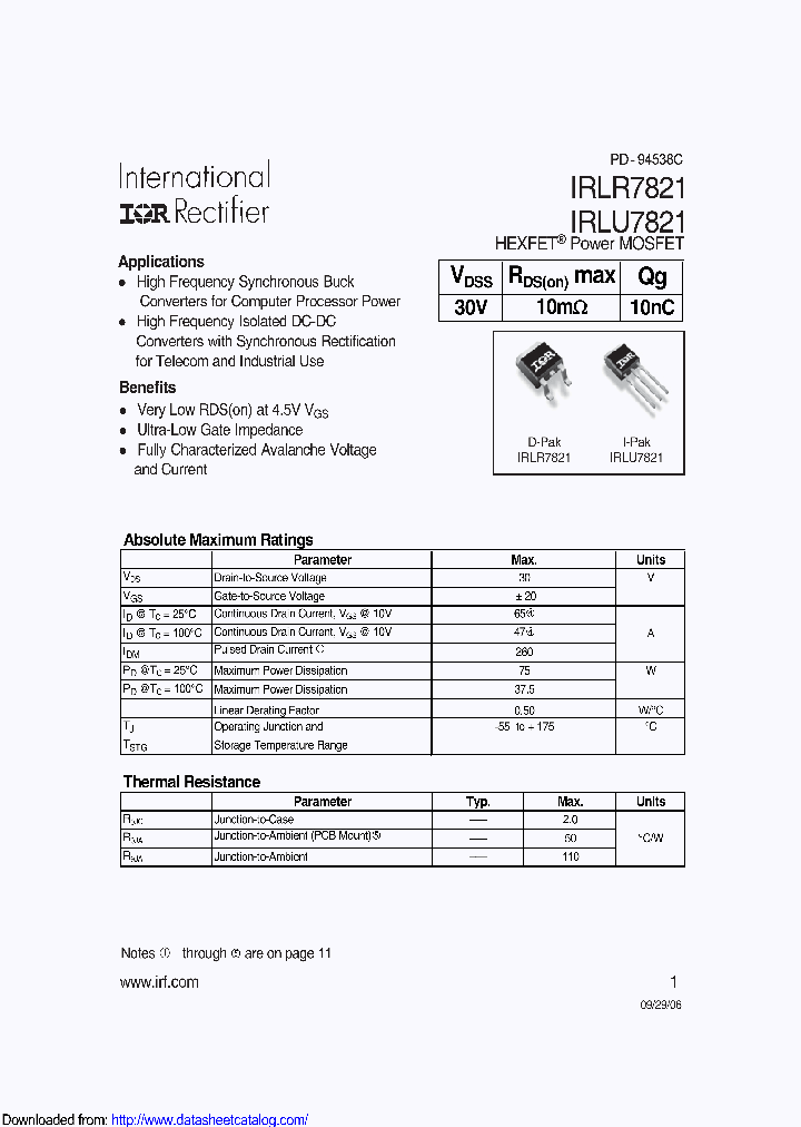 IRLR7821TRL_8846890.PDF Datasheet