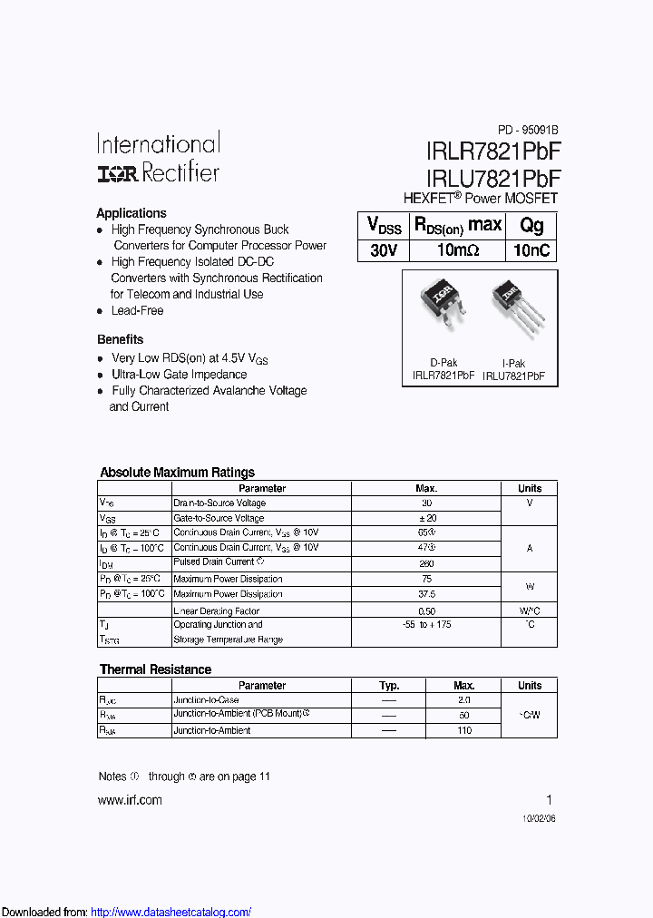 IRLR7821TRPBF_8846891.PDF Datasheet