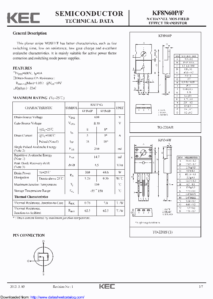 KF8N60P_8849205.PDF Datasheet