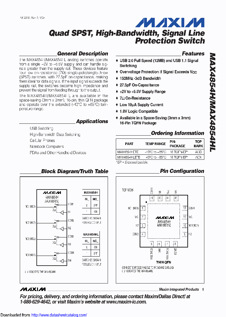 MAX4854HLETE_8850386.PDF Datasheet