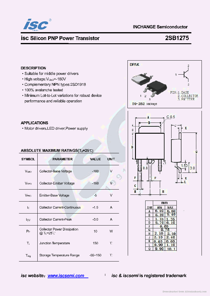 2SB1275_8840410.PDF Datasheet