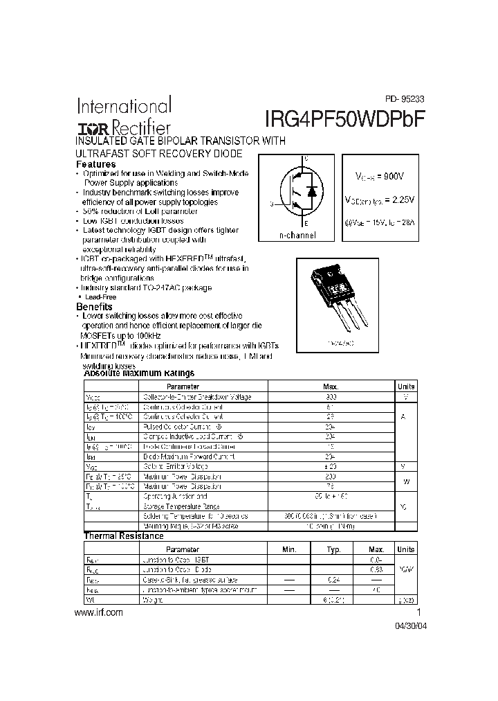 IRG4PF50WDPBF_8843538.PDF Datasheet