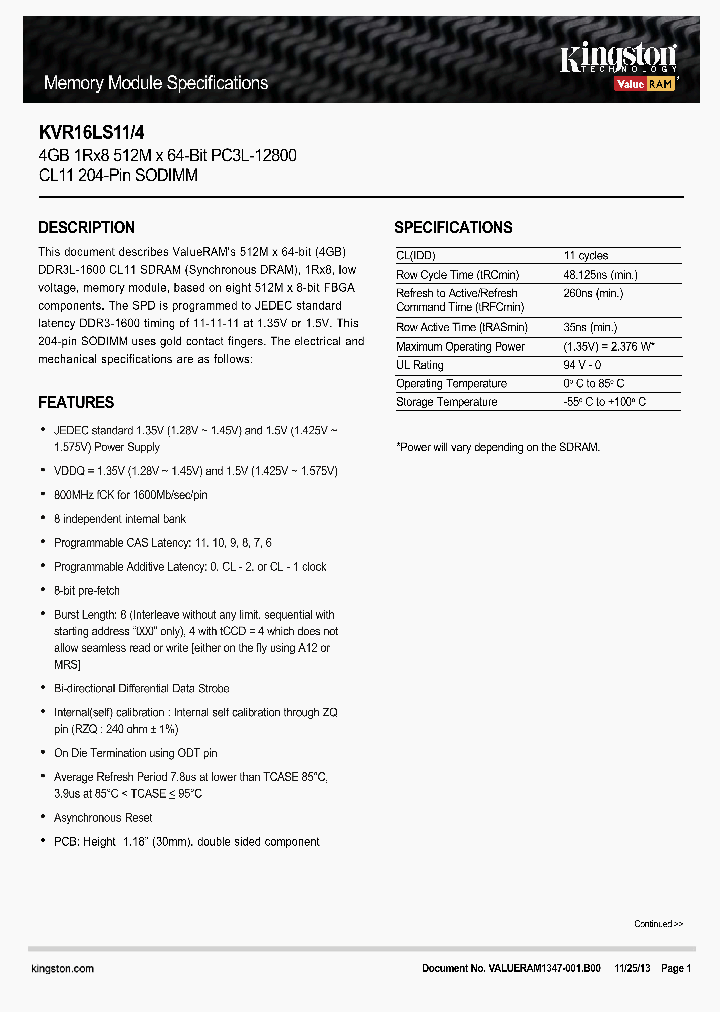 KVR16LS11-4_8843767.PDF Datasheet
