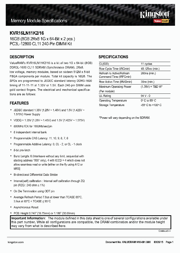 KVR16LN11K2-16_8843773.PDF Datasheet