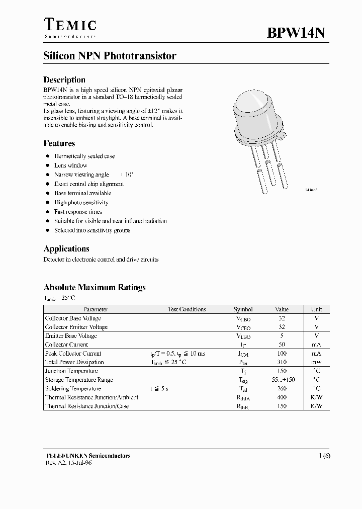 BPW14N_8843873.PDF Datasheet