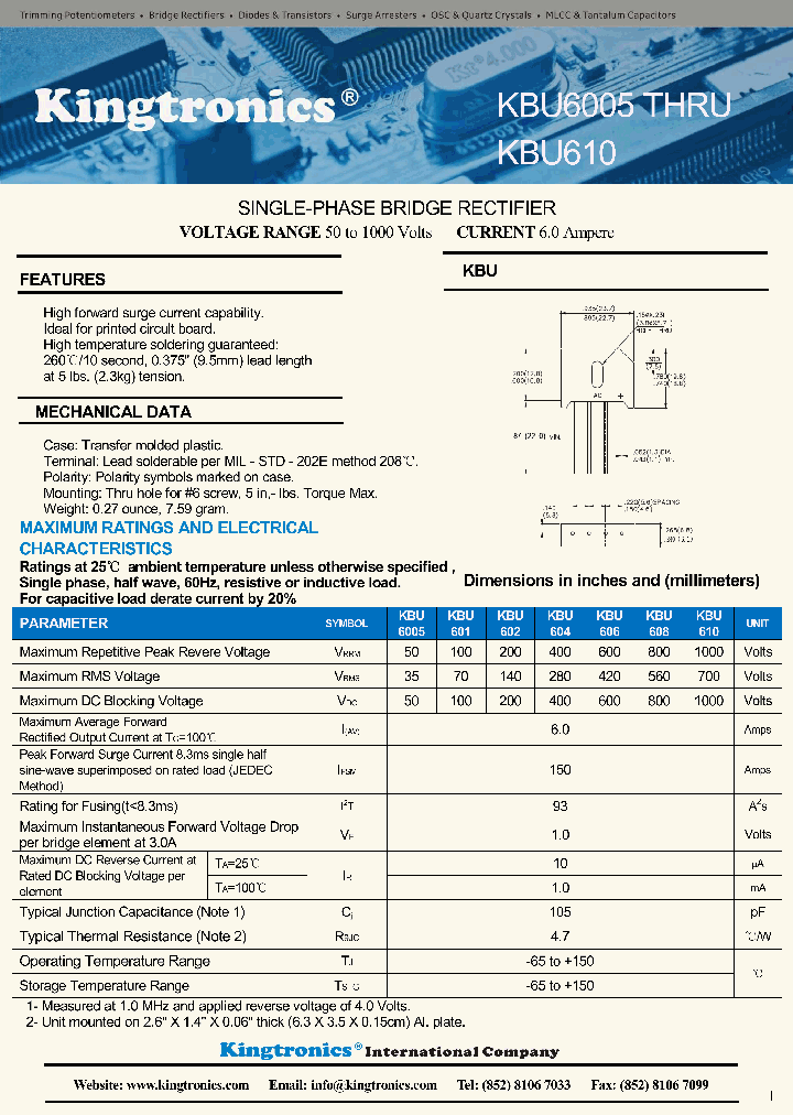 KBU6005-KBU610-16_8843973.PDF Datasheet