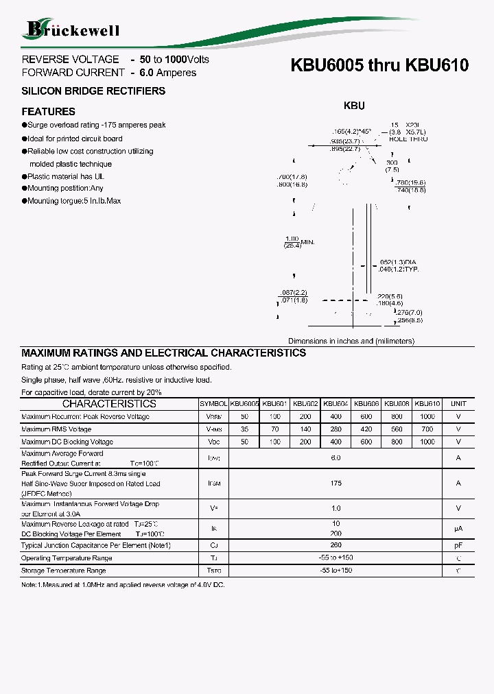 KBU610_8844000.PDF Datasheet