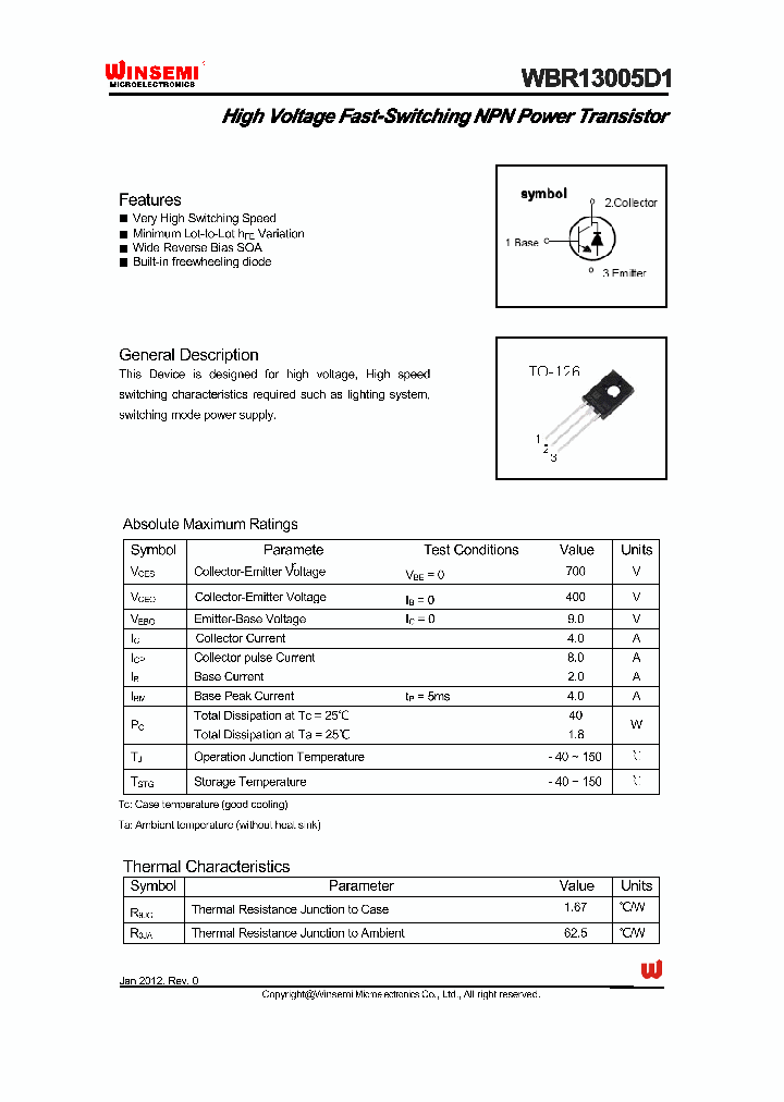 WBR13005D1_8844974.PDF Datasheet