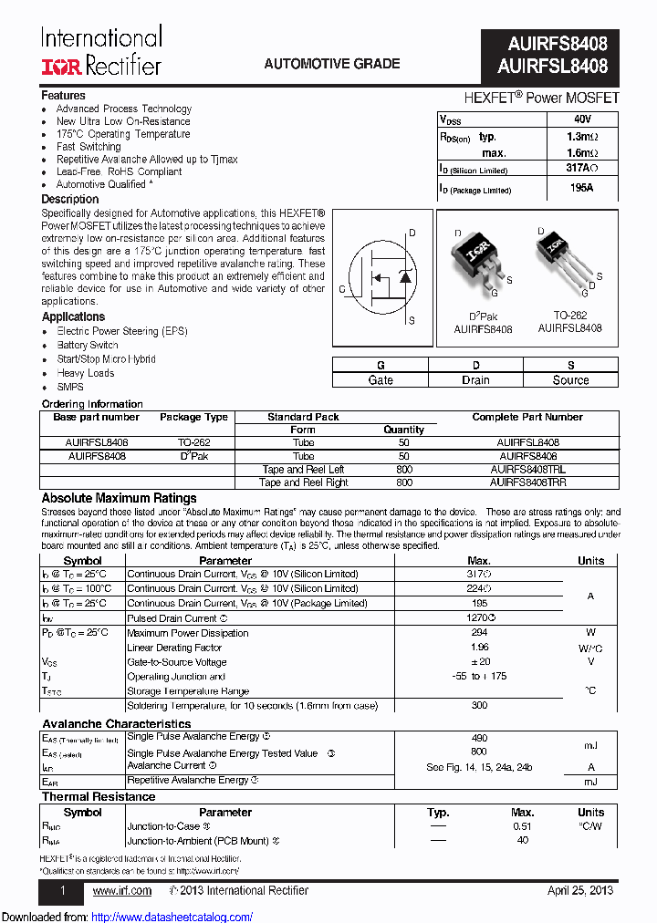 AUIRFS8408TRR_8855684.PDF Datasheet