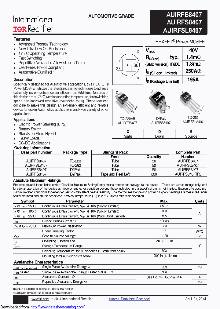 AUIRFS8407TRL_8855679.PDF Datasheet