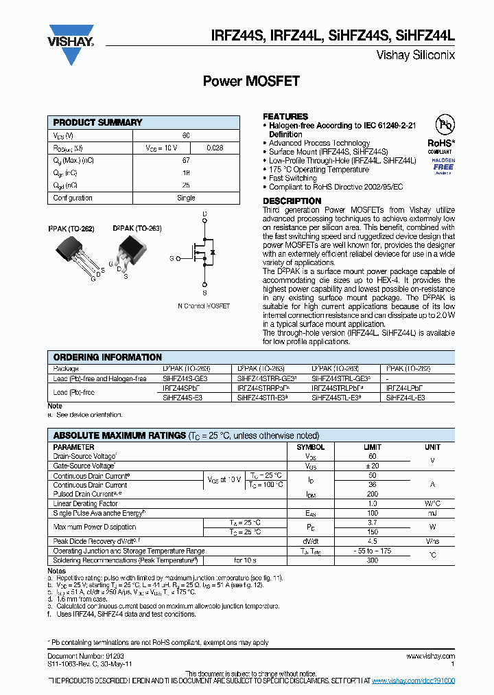 SIHFZ44L_8846618.PDF Datasheet