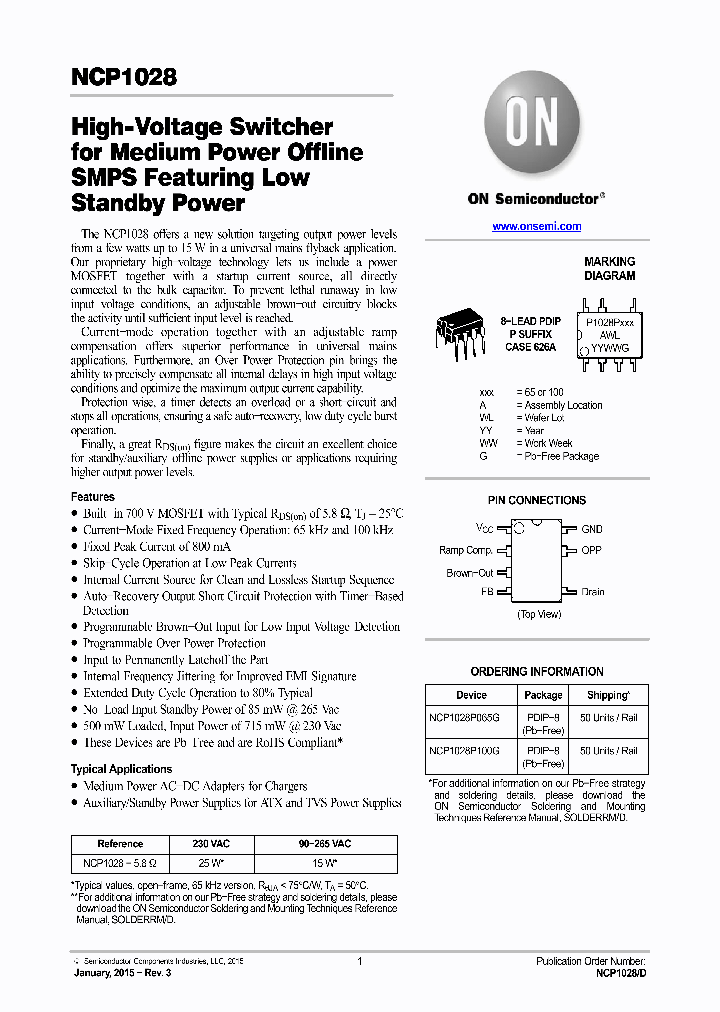 NCP1028P100G_8849603.PDF Datasheet