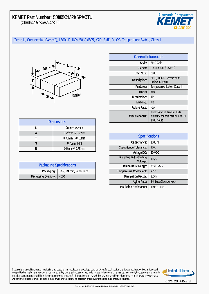 C0805C152K5RACTU_8849646.PDF Datasheet