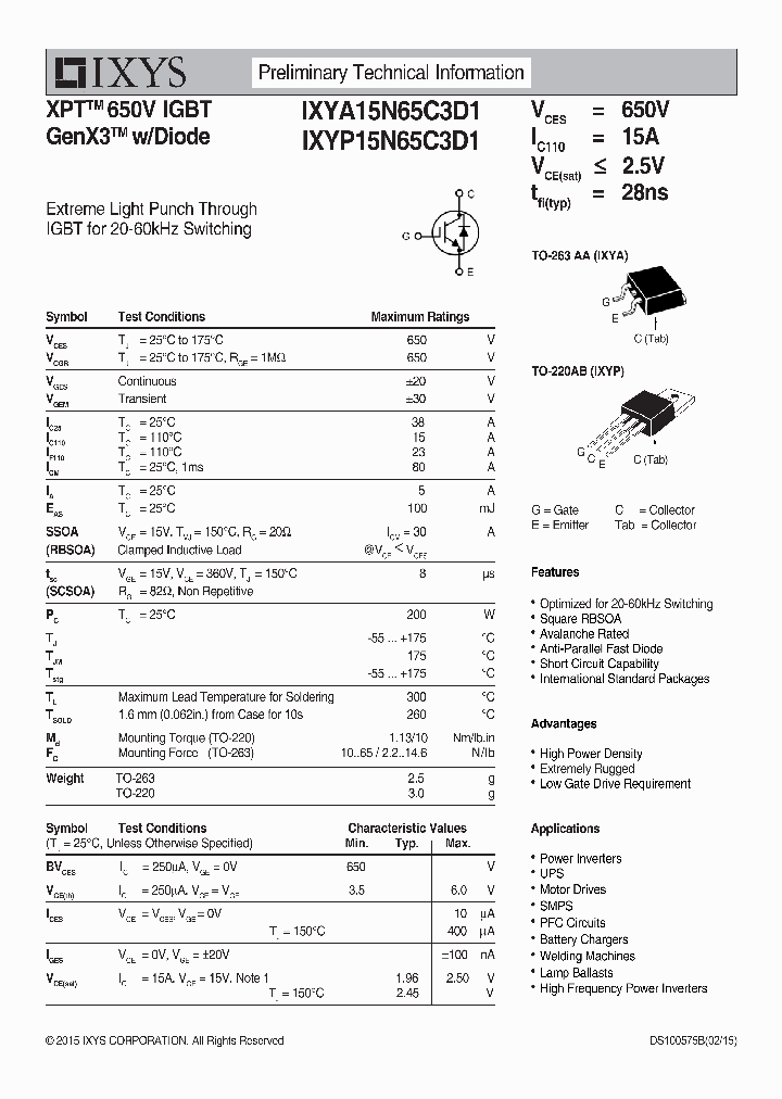 IXYP15N65C3D1_8848950.PDF Datasheet