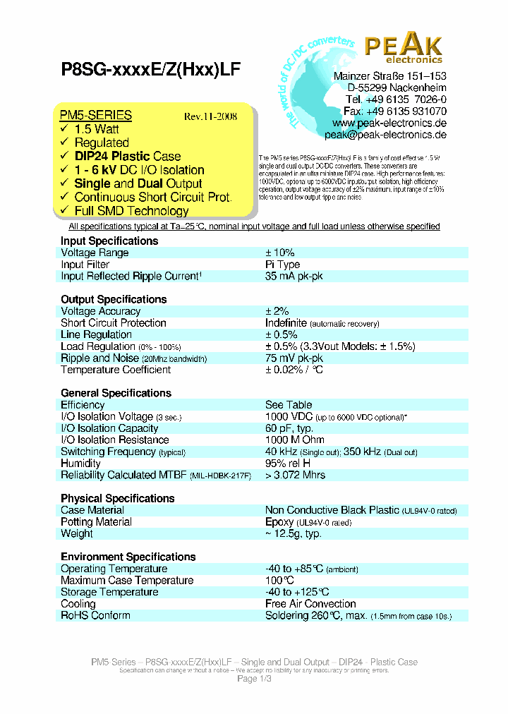 P8SG-0505ZLF_8850370.PDF Datasheet