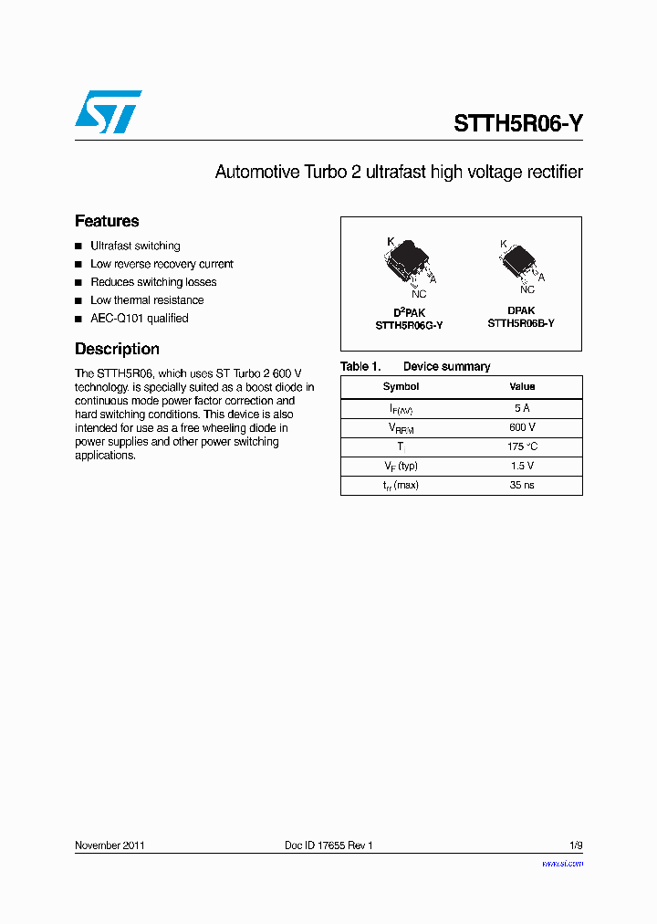 STTH5R06-Y_8851111.PDF Datasheet