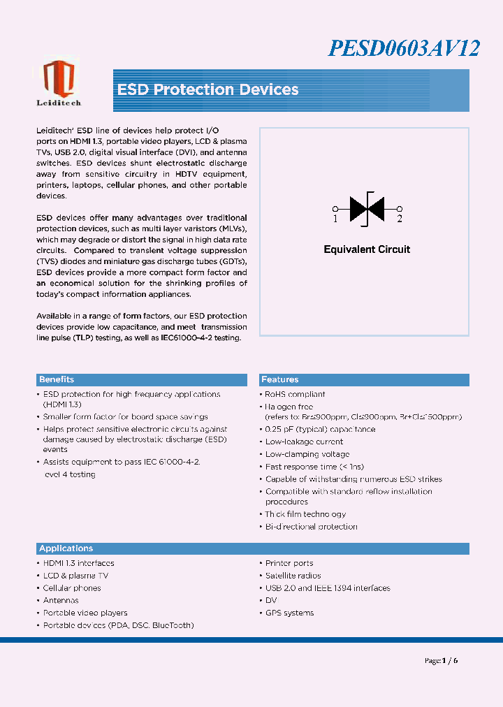 PESD0603AV12_8850976.PDF Datasheet