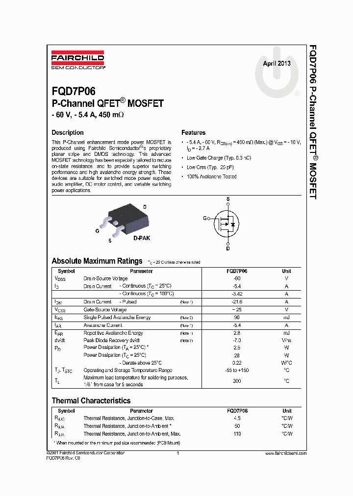 FQD7P06TM_8850941.PDF Datasheet