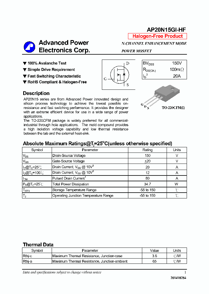 AP20N15GI-HF-16_8851301.PDF Datasheet