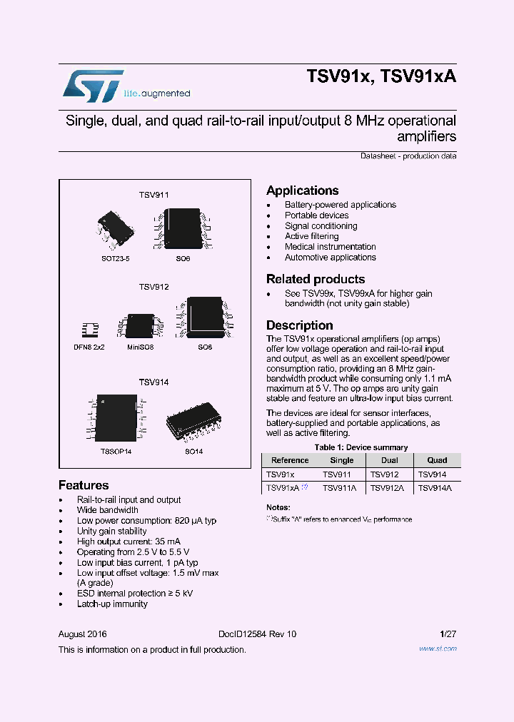 TSV911A_8851484.PDF Datasheet