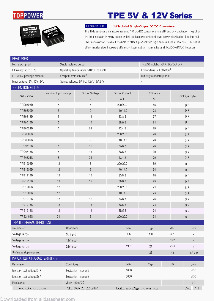 TPE1205S_8851508.PDF Datasheet