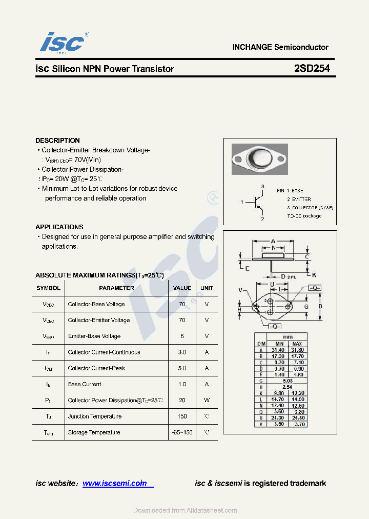 2SD254_8851435.PDF Datasheet