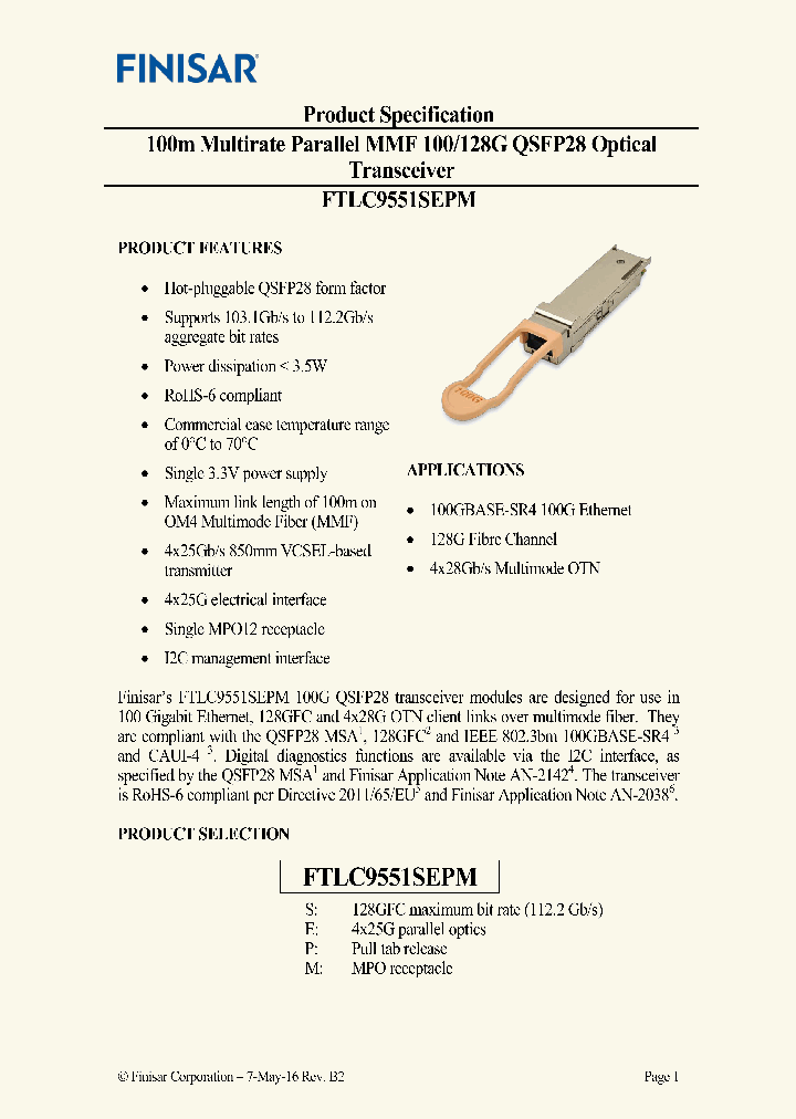 FTLC9551SEPM_8852775.PDF Datasheet