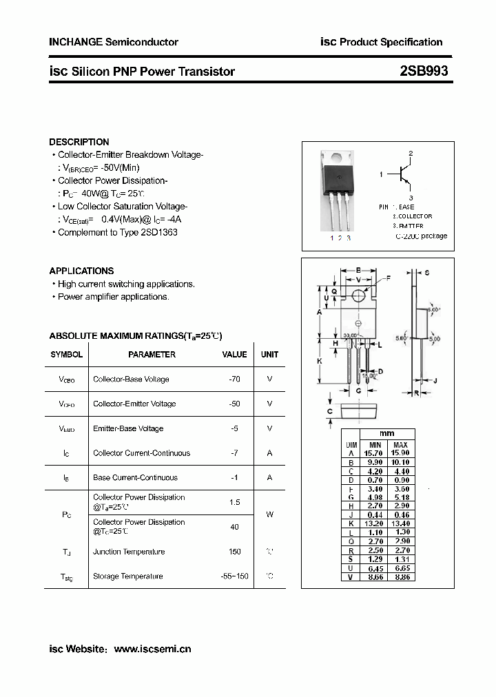 2SB993_8853818.PDF Datasheet