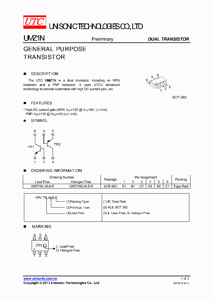 UMZ1NL-AL6-R_8858108.PDF Datasheet