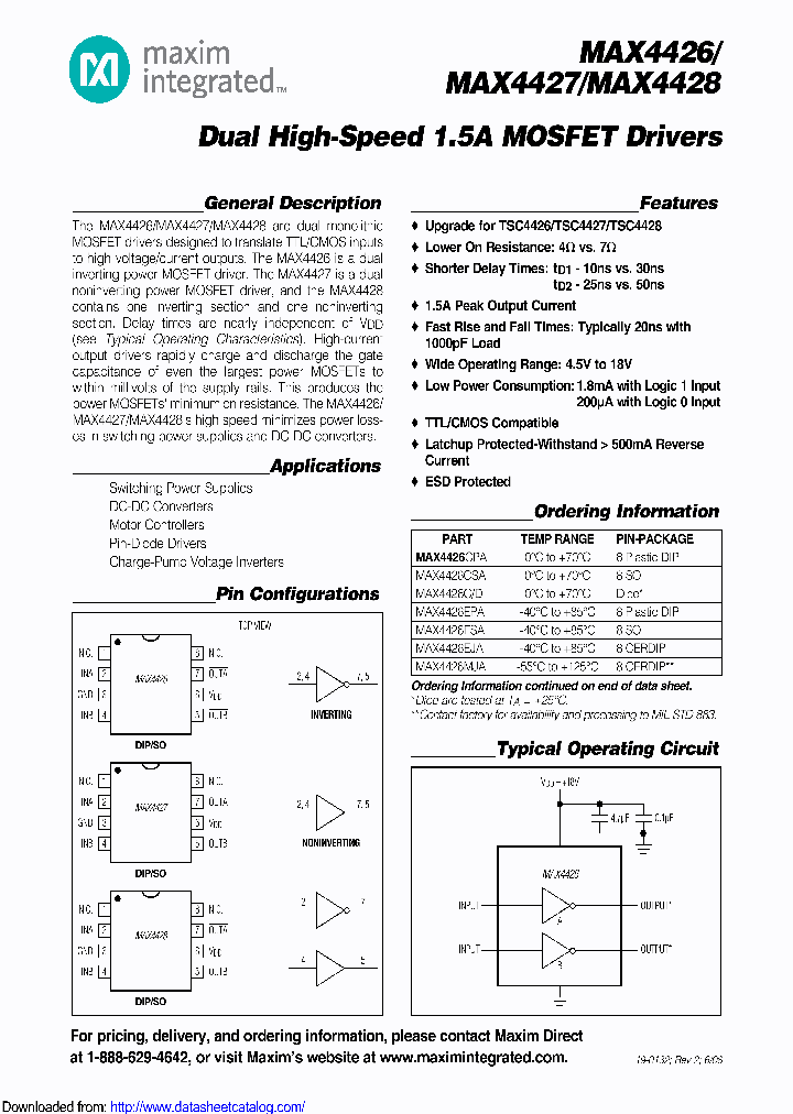 MAX4426MJA883B_8861616.PDF Datasheet