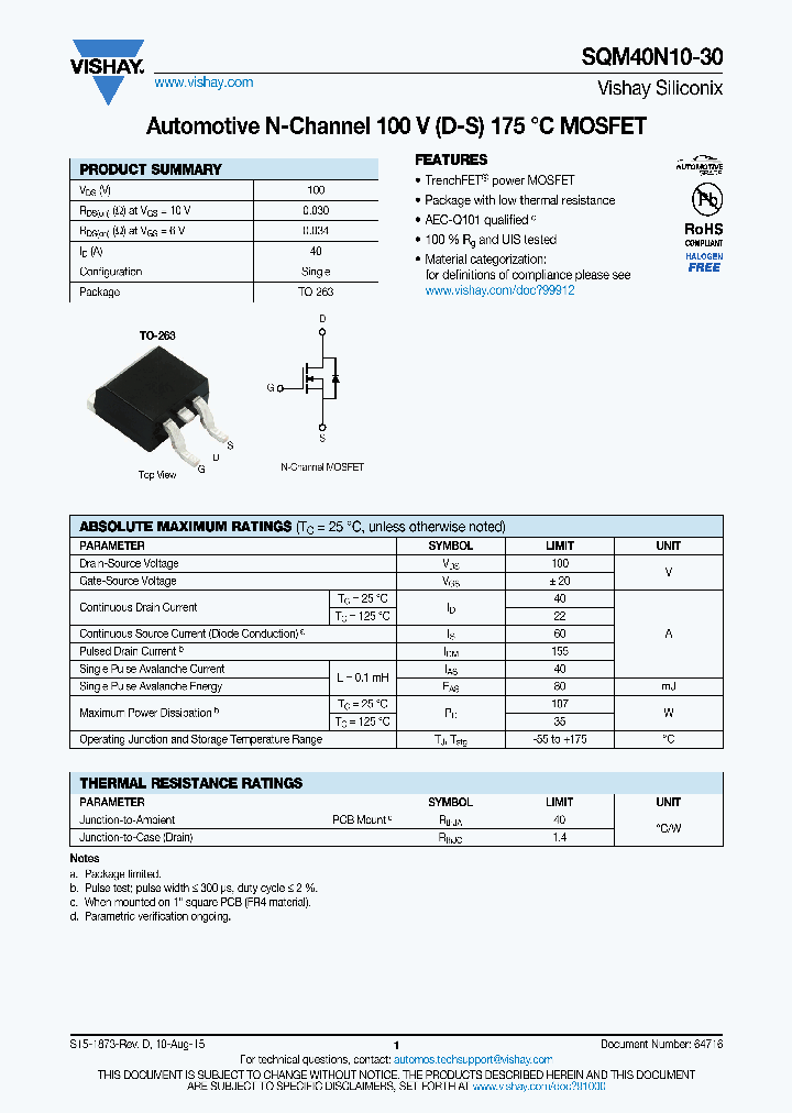 SQM40N10-30-15_8861292.PDF Datasheet
