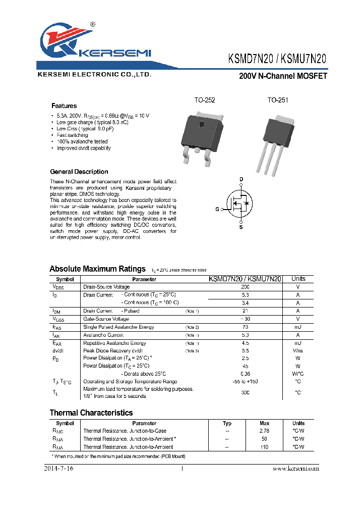 KSMD7N20_8863288.PDF Datasheet