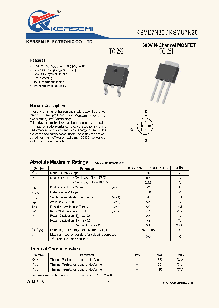KSMD7N30_8863290.PDF Datasheet
