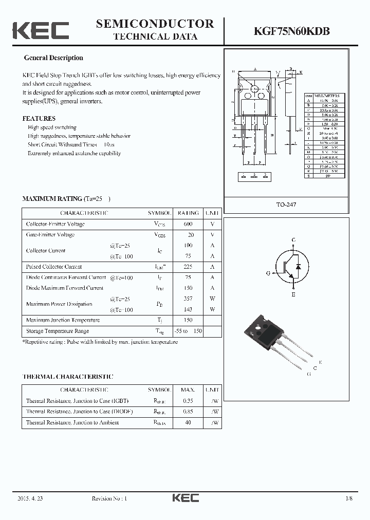 KGF75N60KDB_8864208.PDF Datasheet
