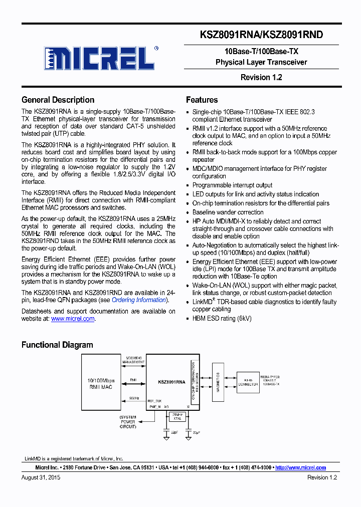 KSZ8091RND-EVAL_8864154.PDF Datasheet